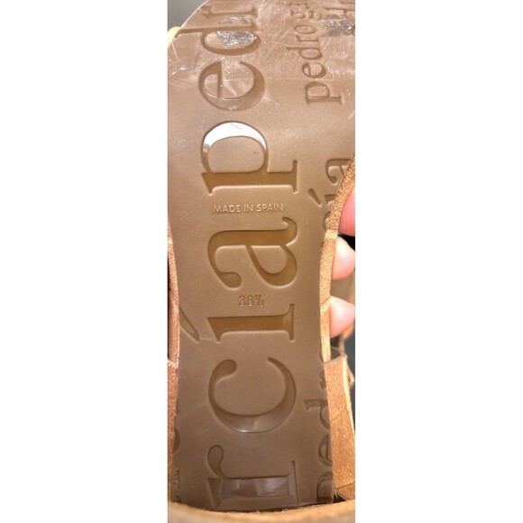 Pedro Garcia Brown Suede Block Heel Sandal Women’s Size 38.5 (US 8.5) - Picture 7 of 10